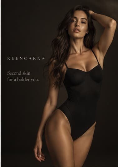 Campanha REENCARNA, body modelador, vista frontal